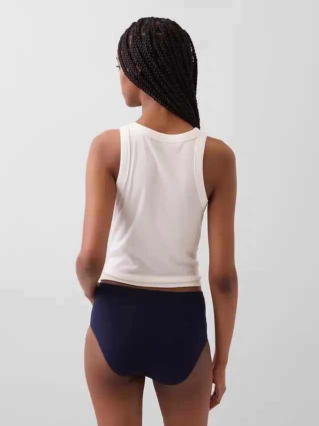 Bikini met hoge taille van biologisch stretchkatoen