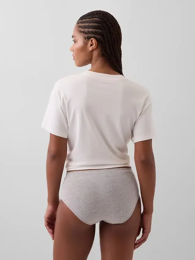 Bikini met hoge taille van biologisch stretchkatoen