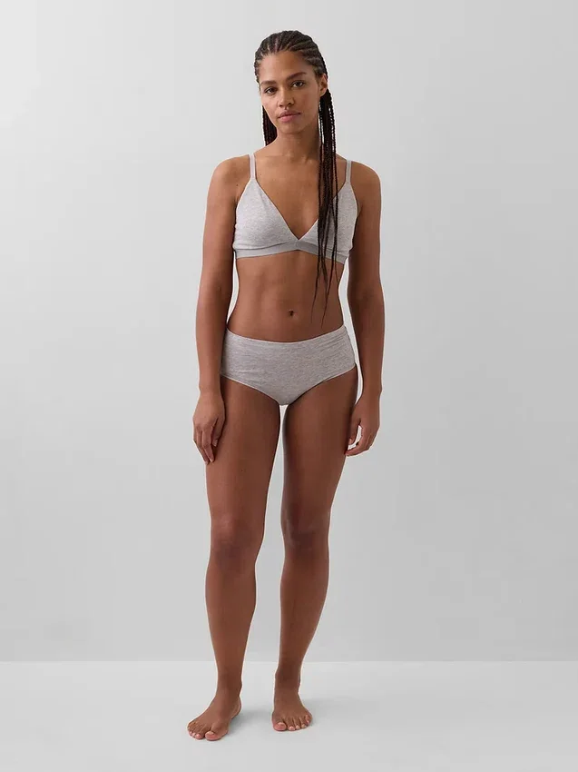 Bikini met hoge taille van biologisch stretchkatoen