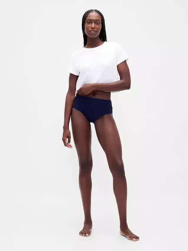 Bikini met hoge taille van biologisch stretchkatoen