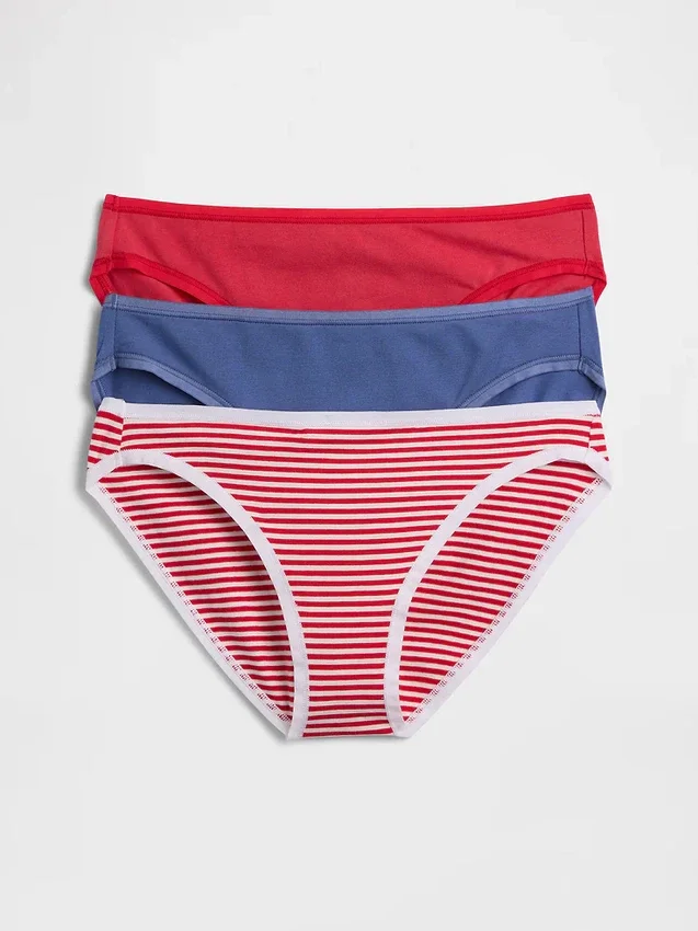 Bikini van biologisch stretchkatoen (3-pack)