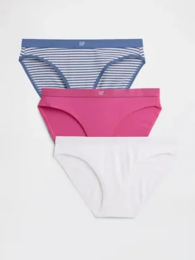 Bikini van biologisch stretchkatoen met logo (3-pack)