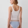 Bikinibroekje van biologisch stretchkatoen met kanten rand