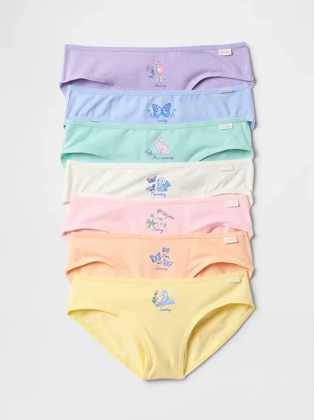 Bikinibroekjes voor kinderen met dagen van de week (7-pack)