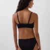 Bikinitop met ronde hals en ribbelpatroon