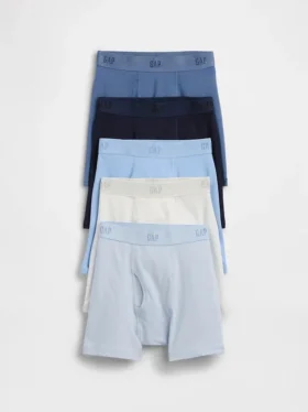 Biologische boxershorts van stretchkatoen met logo voor kinderen (5-pack)
