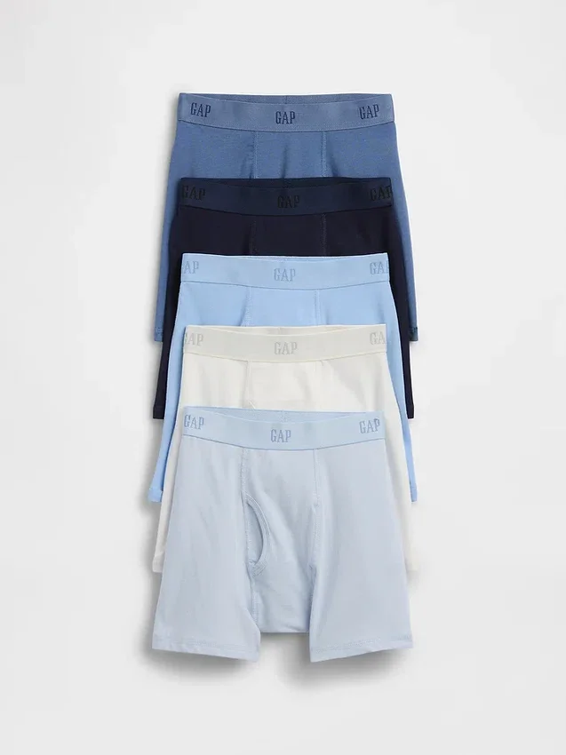 Biologische boxershorts van stretchkatoen met logo voor kinderen (5-pack)