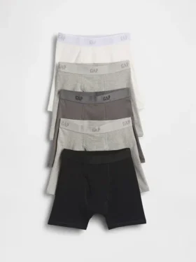 Biologische boxershorts van stretchkatoen met logo voor kinderen (5-pack)