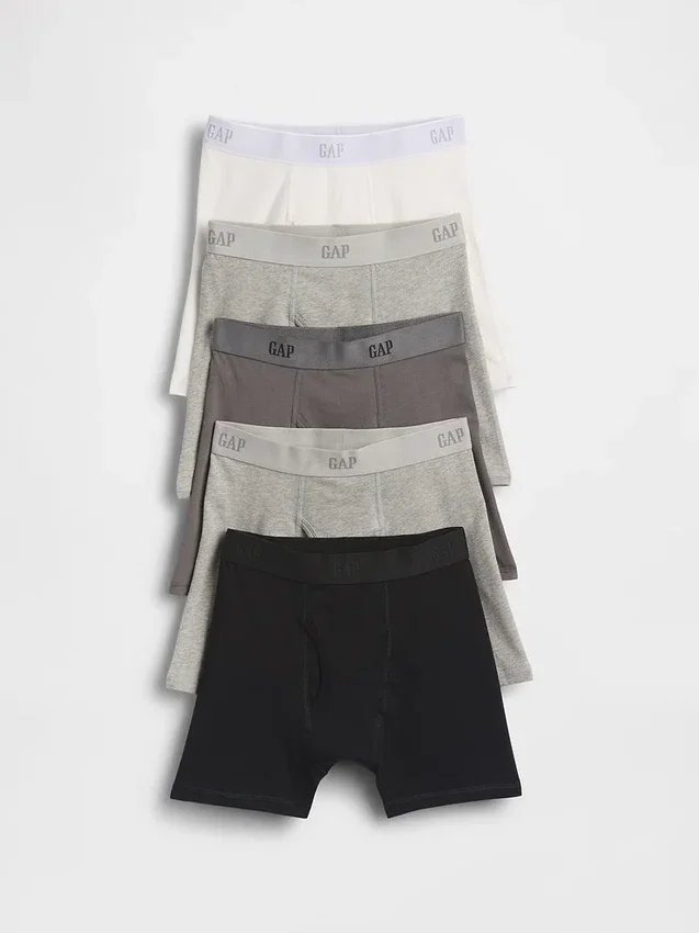 Biologische boxershorts van stretchkatoen met logo voor kinderen (5-pack)
