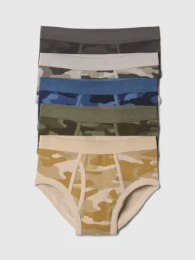 Biologische katoenen camouflage-slips voor kinderen (5-pack)