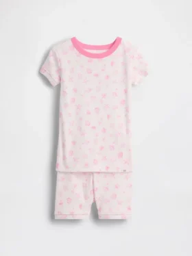 Biologische pyjama-set met korte broek van geborsteld katoen met schelpenprint voor Baby & Peuter