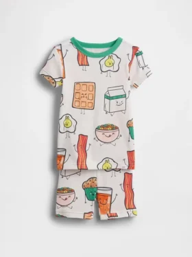 Biologische pyjama-set met korte broek van geborsteld katoen voor Baby & Peuter