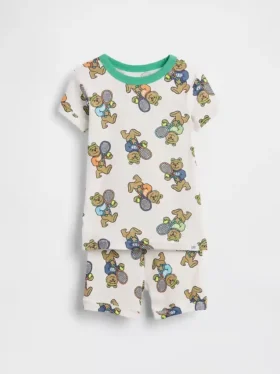 Biologische pyjama-set van geborsteld katoen voor Baby & Peuter met Brannan Bear-tennismotief