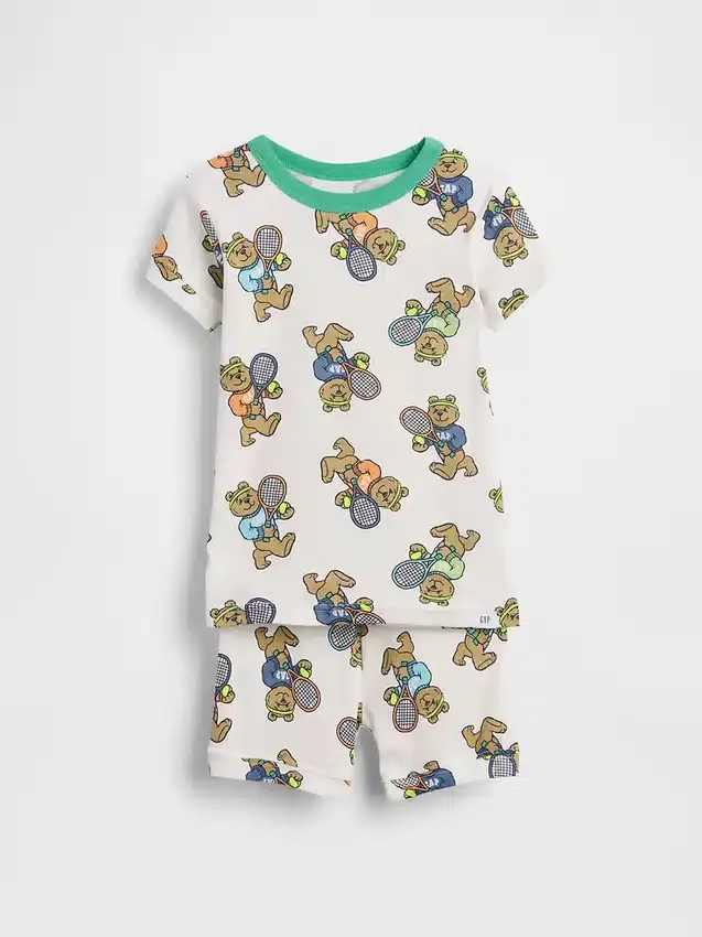 Biologische pyjama-set van geborsteld katoen voor Baby & Peuter met Brannan Bear-tennismotief
