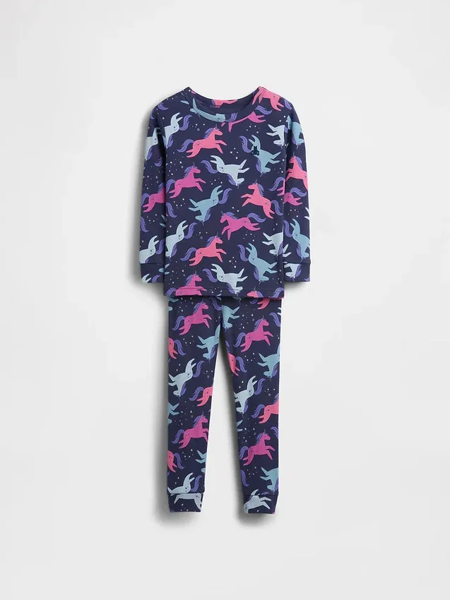 Biologische pyjamaset van geborsteld katoen met eenhoornmotief voor Baby & Peuter