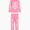 Biologische pyjamaset van geborsteld katoen voor Baby & Peuter met in het donker oplichtend skeletmotief