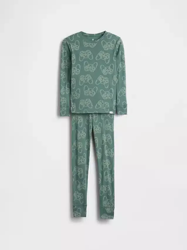 Biologische pyjamaset van geborsteld katoen voor kinderen
