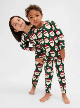 Biologische pyjamaset van geborsteld katoen voor kinderen en baby’s