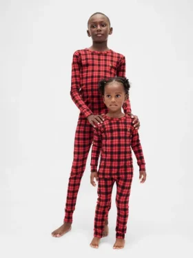 Biologische pyjamaset van geborsteld katoen voor kinderen en baby’s