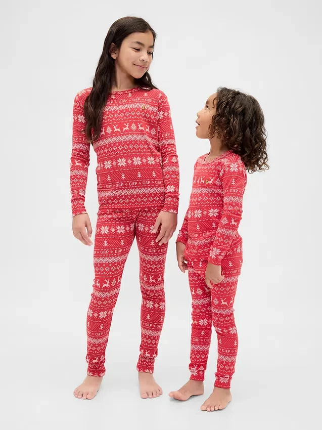 Biologische pyjamaset van geborsteld katoen voor kinderen en baby’s