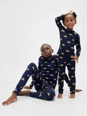 Biologische pyjamaset van geborsteld katoen voor kinderen en baby’s