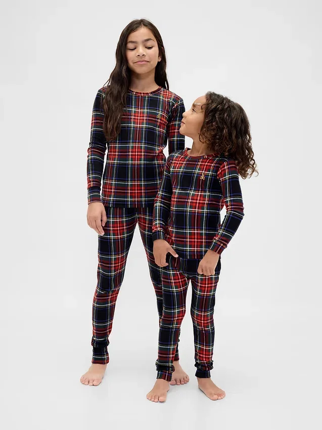 Biologische pyjamaset van geborsteld katoen voor kinderen en baby’s