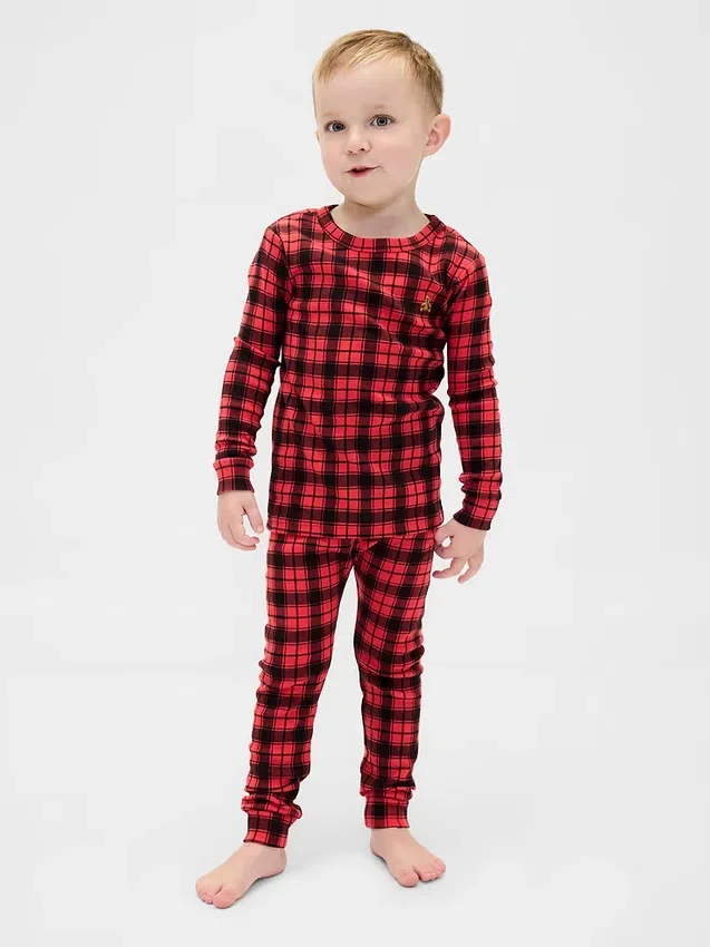 Biologische pyjamaset van geborsteld katoen voor kinderen en baby’s