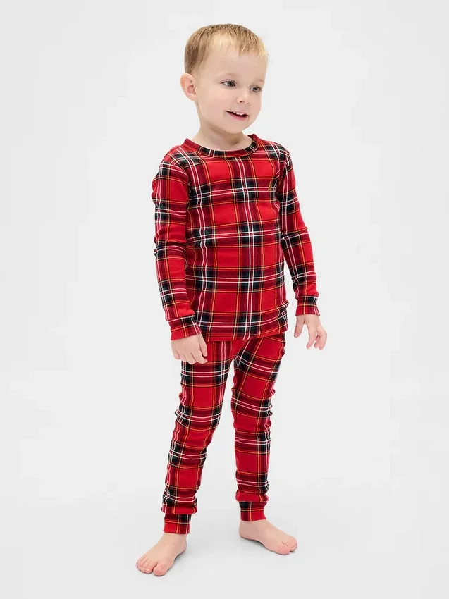 Biologische pyjamaset van geborsteld katoen voor kinderen en baby’s