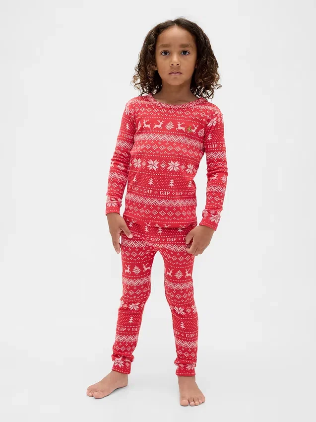 Biologische pyjamaset van geborsteld katoen voor kinderen en baby’s