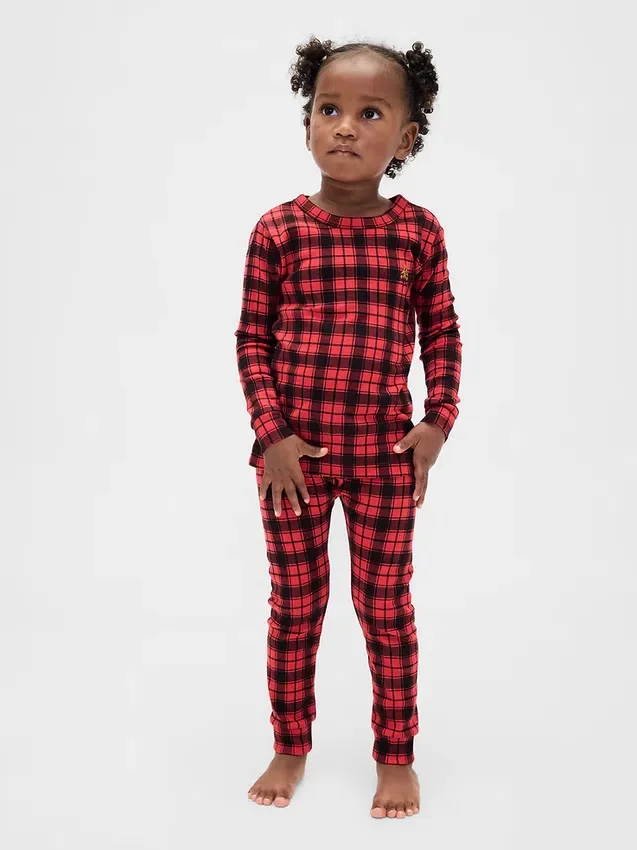 Biologische pyjamaset van geborsteld katoen voor kinderen en baby’s