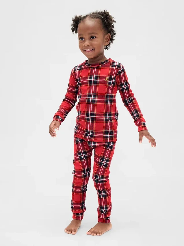Biologische pyjamaset van geborsteld katoen voor kinderen en baby’s