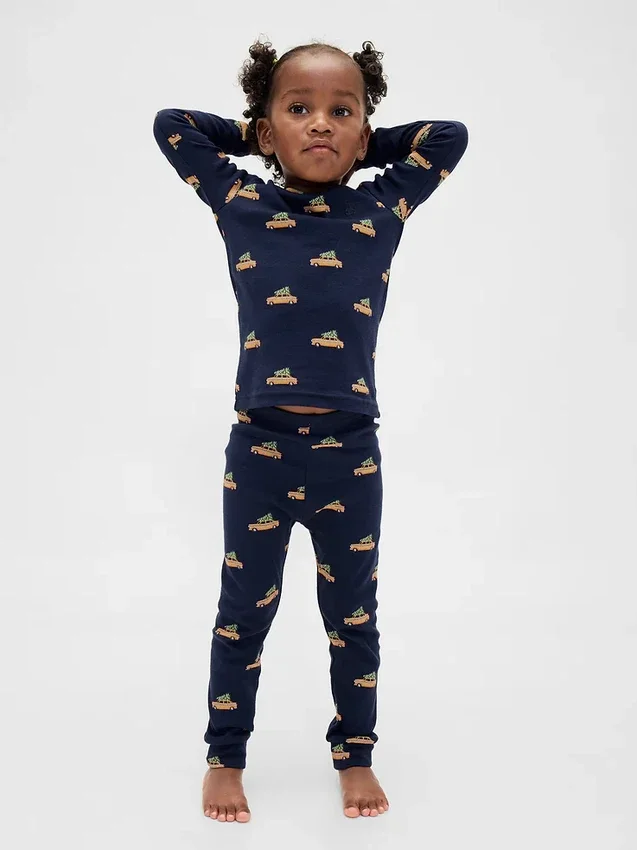 Biologische pyjamaset van geborsteld katoen voor kinderen en baby’s