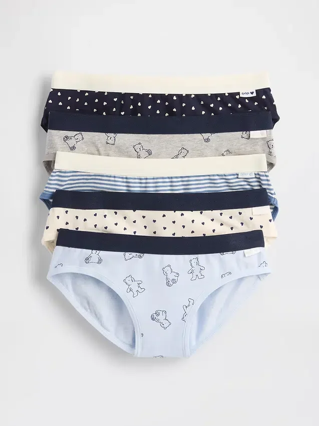Biologische stretchkatoenen bikinibroekjes voor kinderen (5-pack)