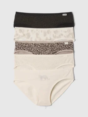 Biologische stretchkatoenen bikinibroekjes voor kinderen (5-pack)