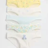 Biologische stretchkatoenen bikinibroekjes voor kinderen (5-pack)