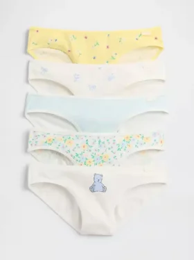 Biologische stretchkatoenen bikinibroekjes voor kinderen (5-pack)