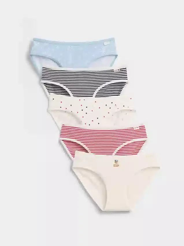 Biologische stretchkatoenen bikinibroekjes voor kinderen (5-pack)