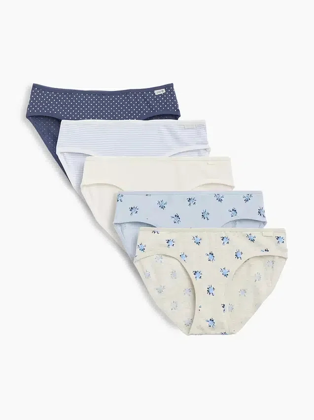 Biologische stretchkatoenen bikinibroekjes voor kinderen (5-pack)
