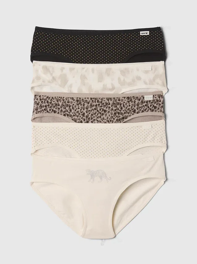 Biologische stretchkatoenen bikinibroekjes voor kinderen (5-pack)