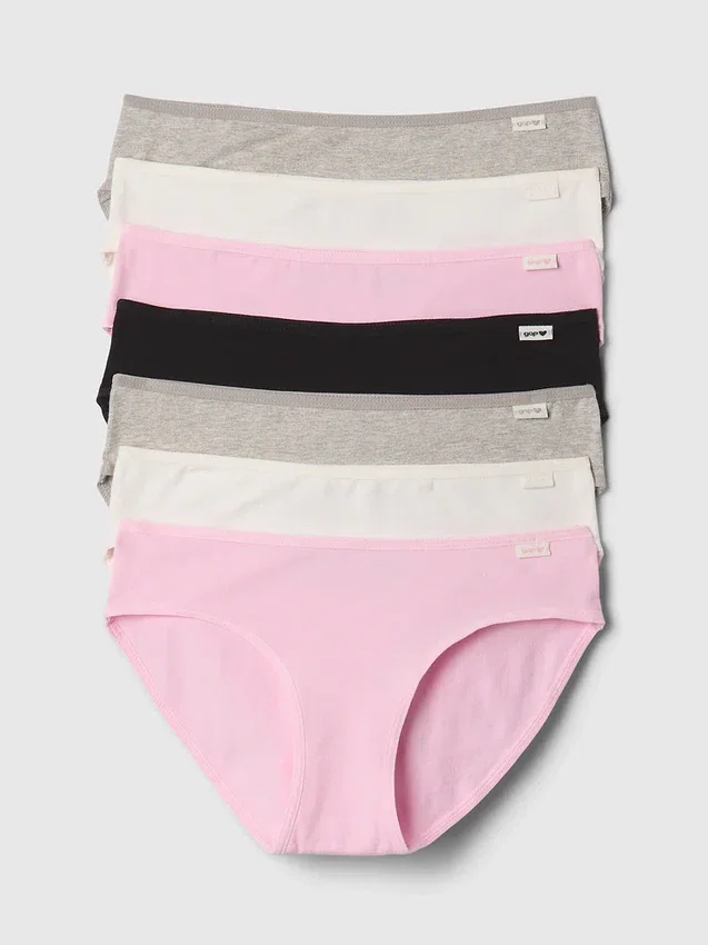 Biologische stretchkatoenen bikinibroekjes voor kinderen (7-pack)