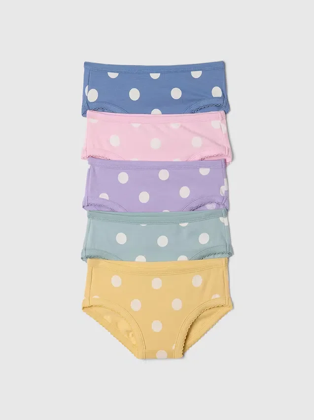 Biologische stretchkatoenen bikinibroekjes voor peuters (5-pack)