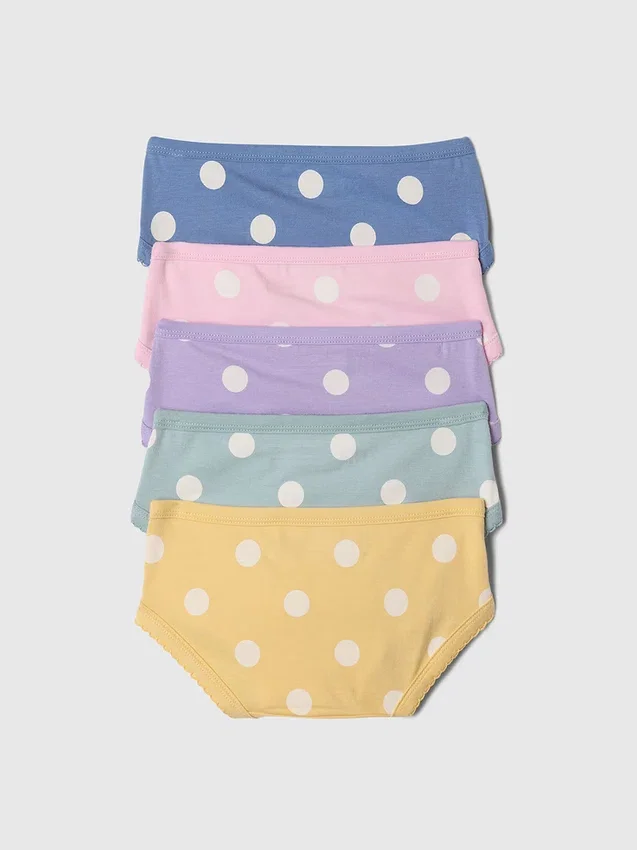 Biologische stretchkatoenen bikinibroekjes voor peuters (5-pack)