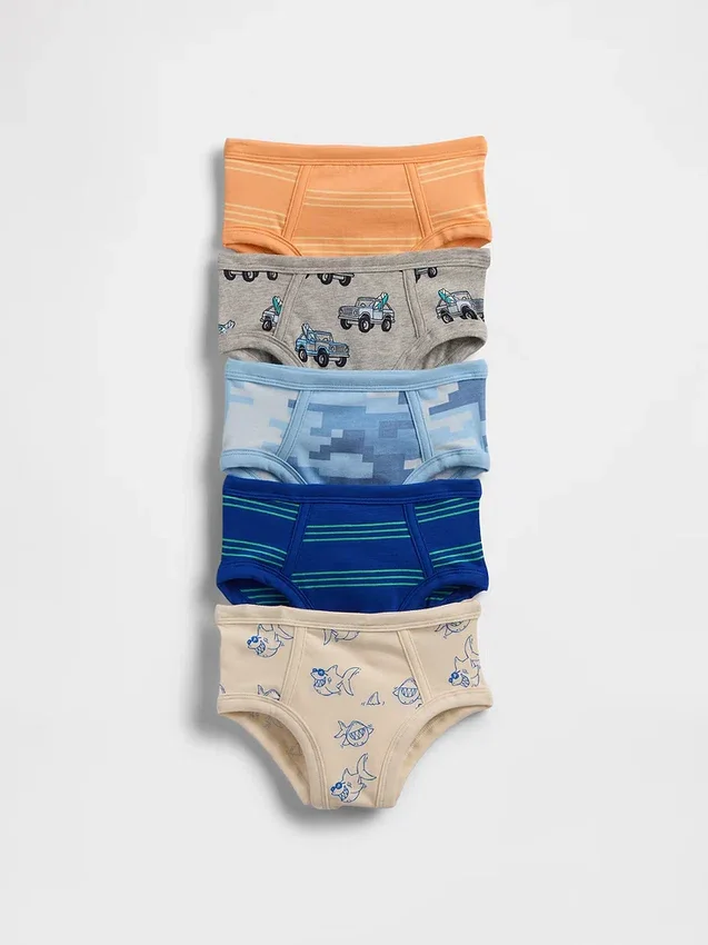 Biologische stretchkatoenen onderbroekjes voor peuters (5-pack)