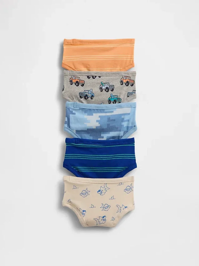 Biologische stretchkatoenen onderbroekjes voor peuters (5-pack)