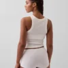 Biologische stretchkatoenen shorty met hoge taille