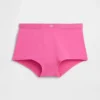 Biologische stretchkatoenen shorty met hoge taille