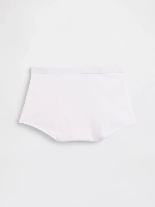 Biologische stretchkatoenen shorty met hoge taille