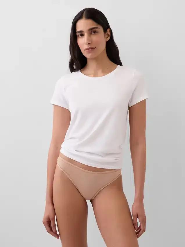 Biologische stretchkatoenen string