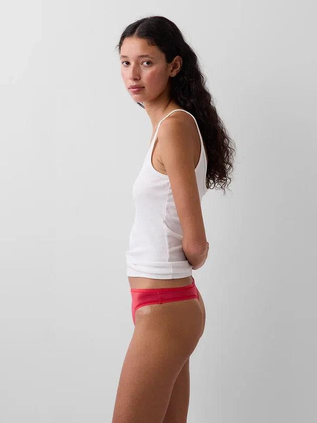 Biologische stretchkatoenen string