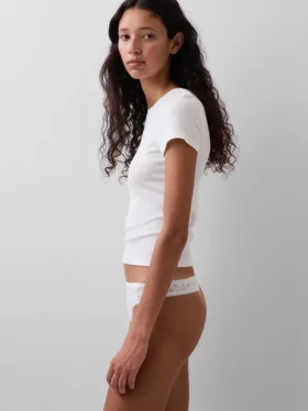Biologische stretchkatoenen string